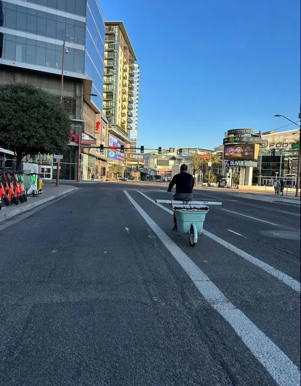 Transporting Bike Valet on a cargo bike