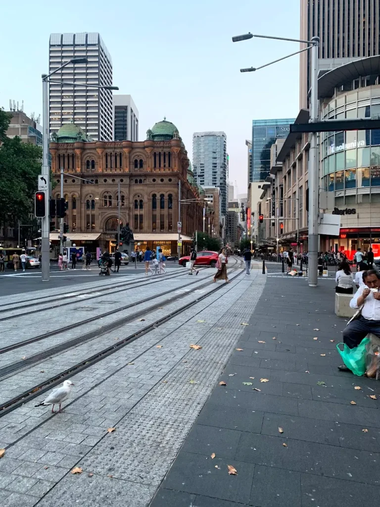 City street with tram tracks and historical building Transit-Oriented Development