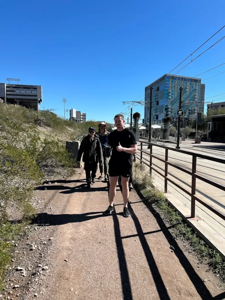 Shawn Thomas hiking with friends urbanism